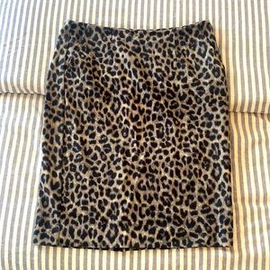 CAbi # 3402 *JUNGLE SKIRT* Puma Animal Print Fitted Ponte Knit Sz 2